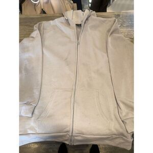 Real Essentials Brown Hooded Sweatshirt Size Medium. Zip/Pockets. NWOT. E